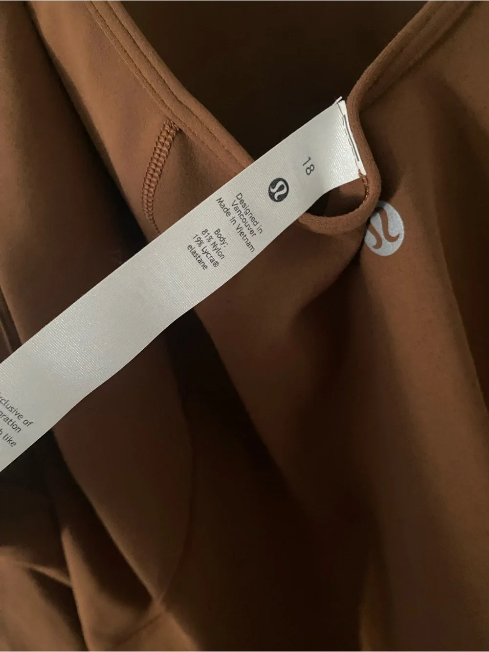 lululemon athletica Brown V-Neck Long Sleeve Top